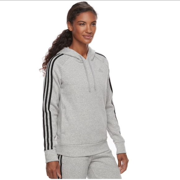 women's adidas 3 stripe pullover hoodie